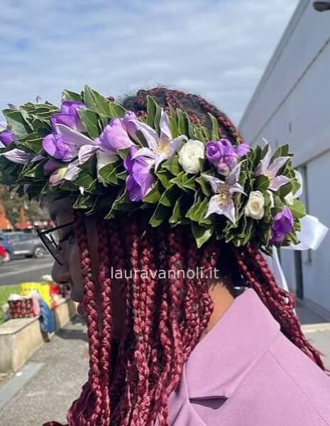 coroncina di 300 foglie con fiori a scelta