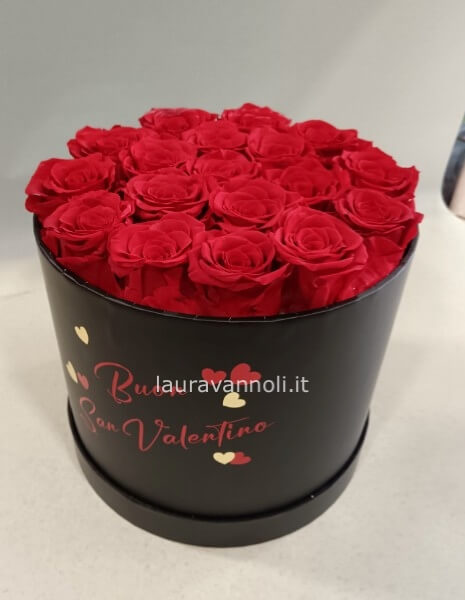 Flower box con Rose Rosse